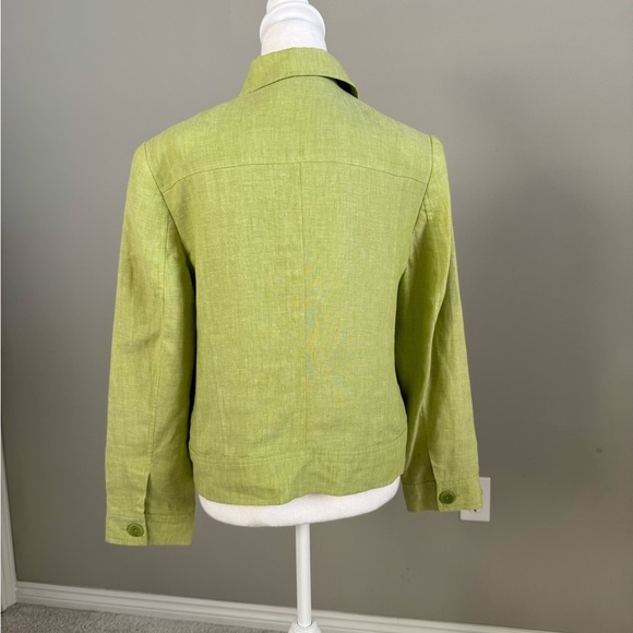 Talbots Lime Green Irish Linen Jacket Classic Size 8 - Picture 3 of 7
